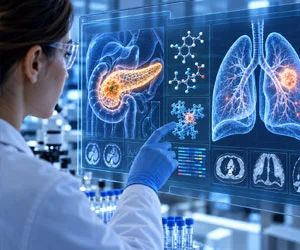 Rappresentazione medico-scientifica di pancreas e polmoni per lo studio del farmaco daraxonrasib in oncologia